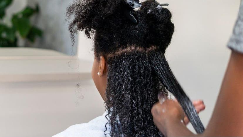 AFRO HAIR RELAXING WITH PRODUCT